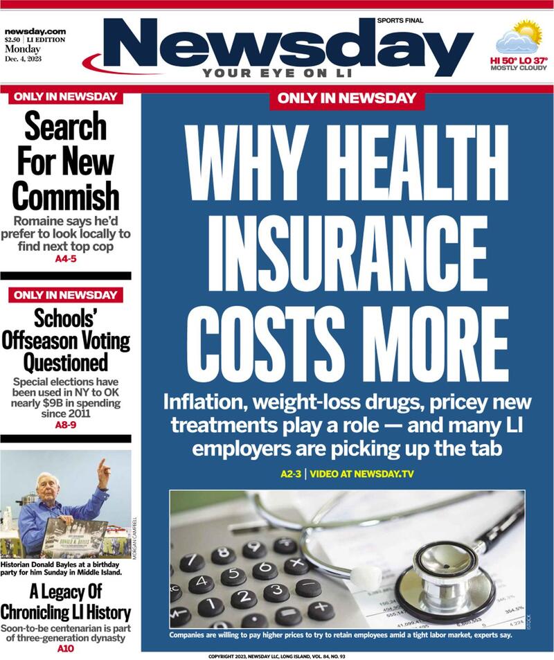 Newsday - Cover - 04/12/2023