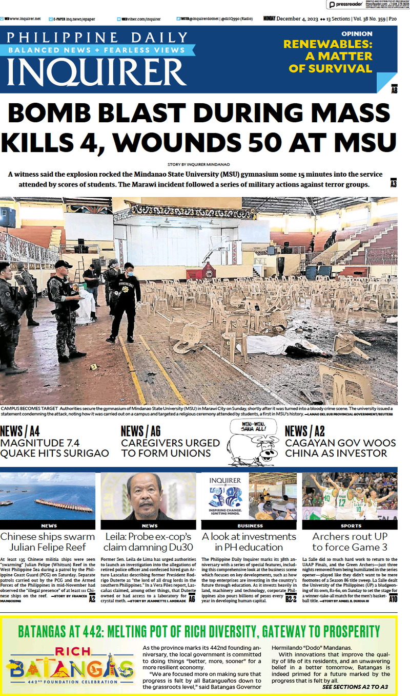 Philippine Daily Inquirer - Front Page - 04/12/2023