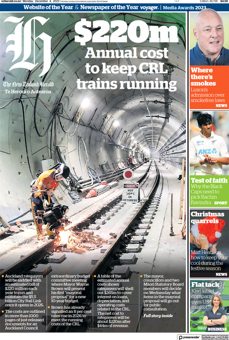 The New Zealand Herald - Front Page - 04/12/2023