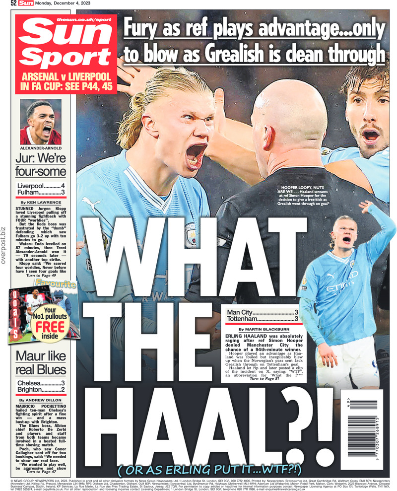Sun Sport - Front Page - 04/12/2023