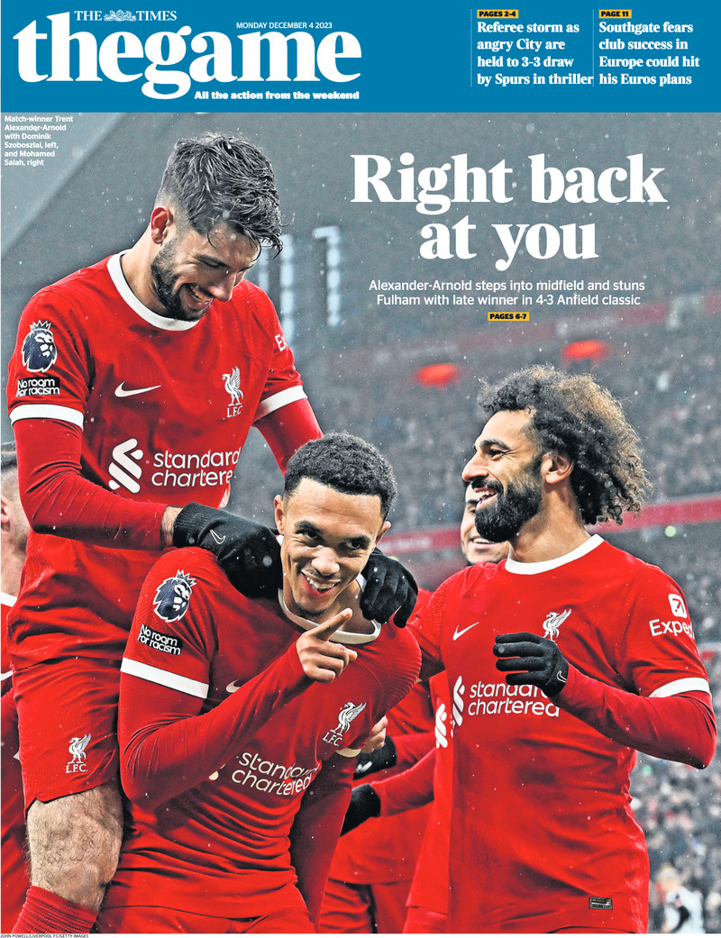 The Times SPORT - Front Page - 04/12/2023