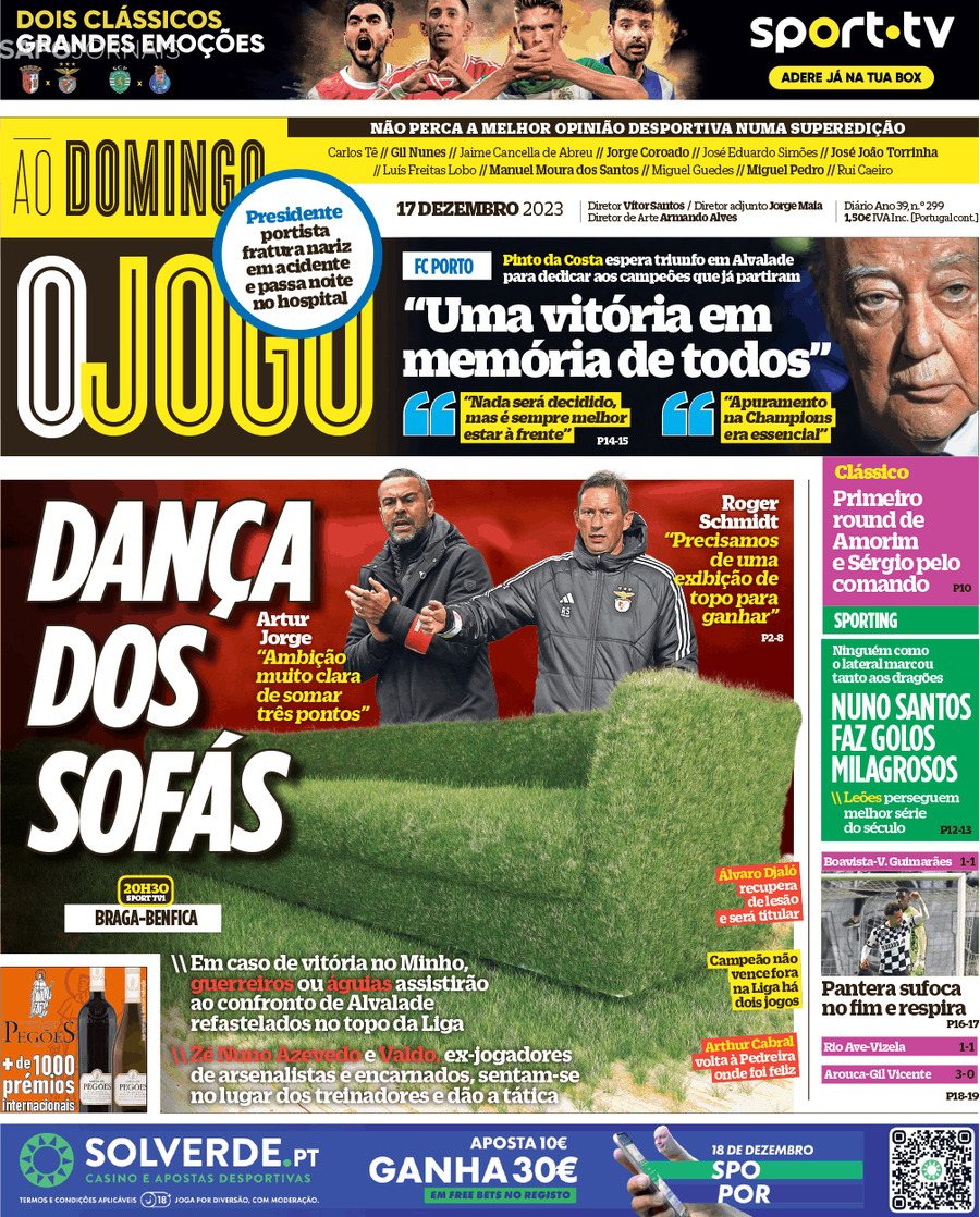 O Jogo - Today's Cover