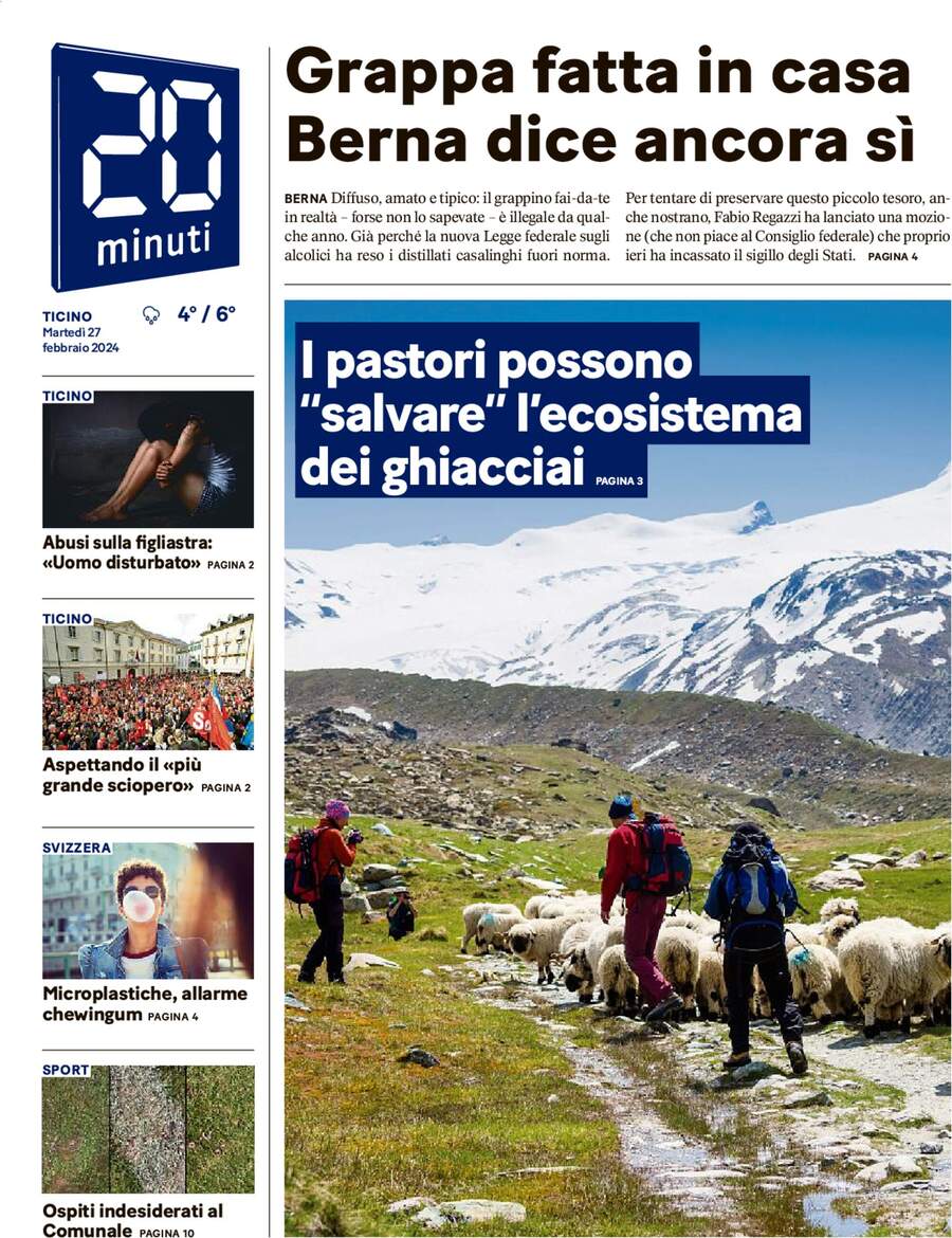 20 Minuti - Front Page - 27/02/2024