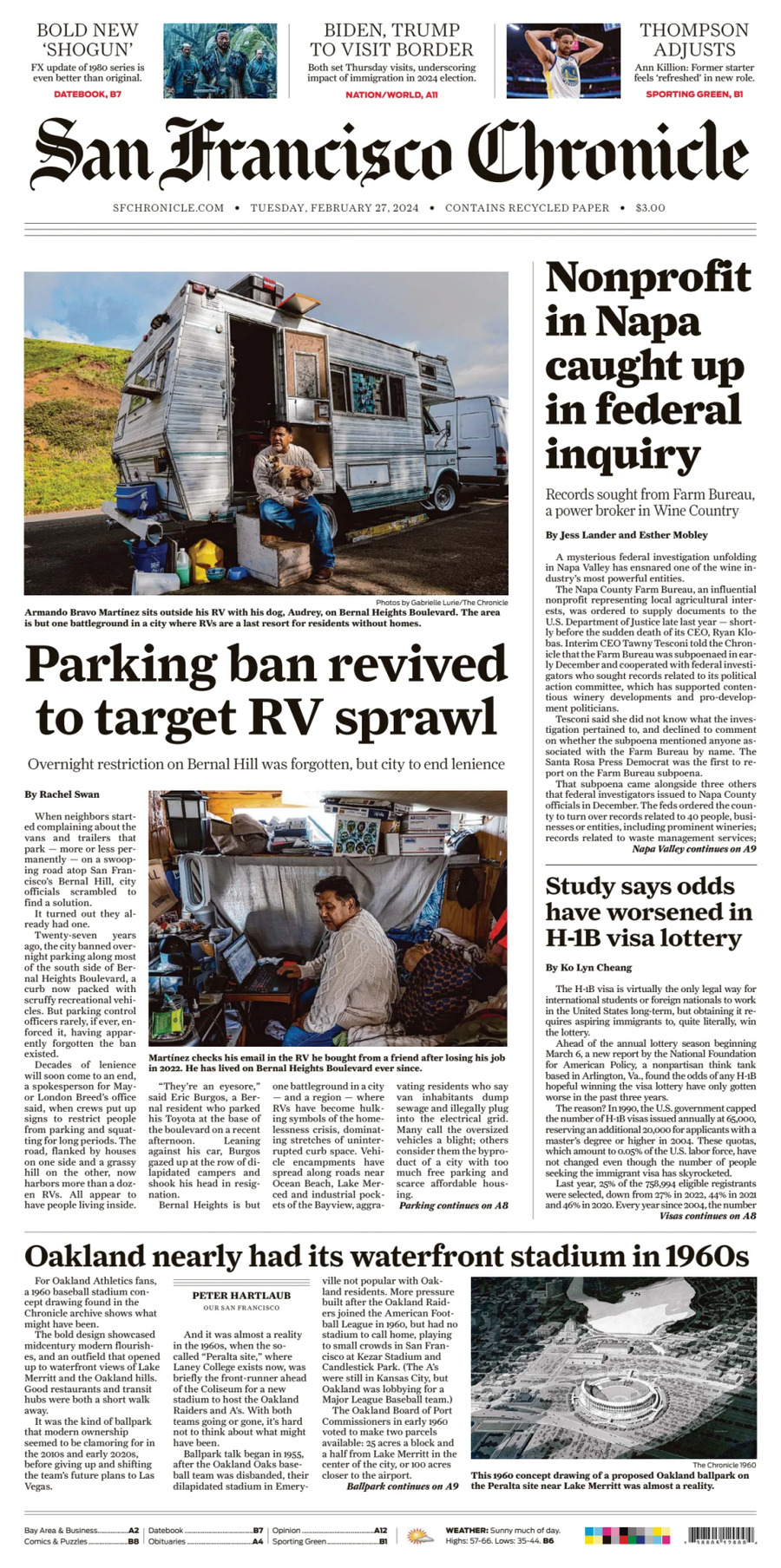San Francisco Chronicle - Cover - 27/02/2024