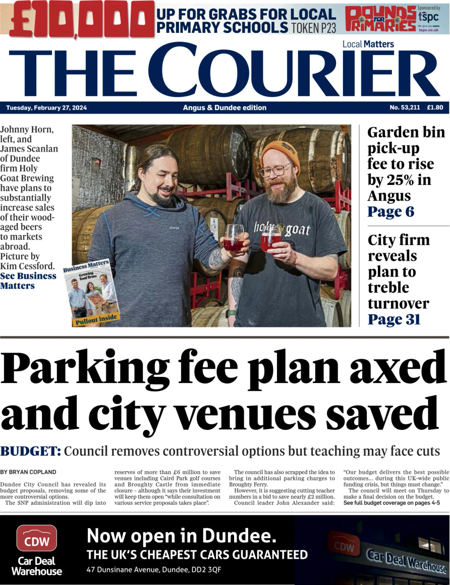 The Courier (Dundee) - Front Page - 27/02/2024