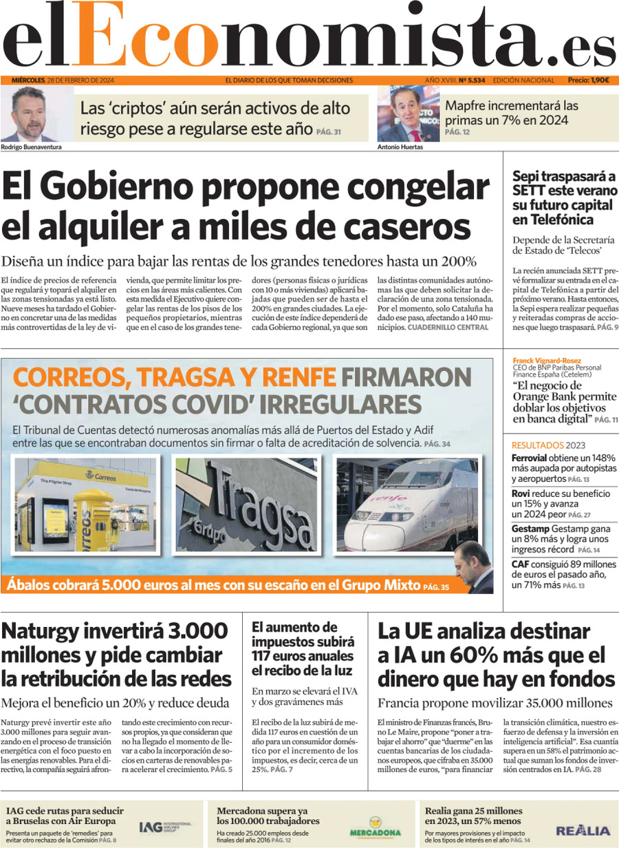 El Economista - Front Page - 28/02/2024