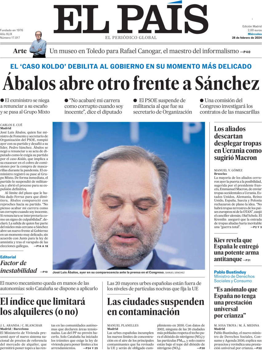 El País - Front Page - 28/02/2024