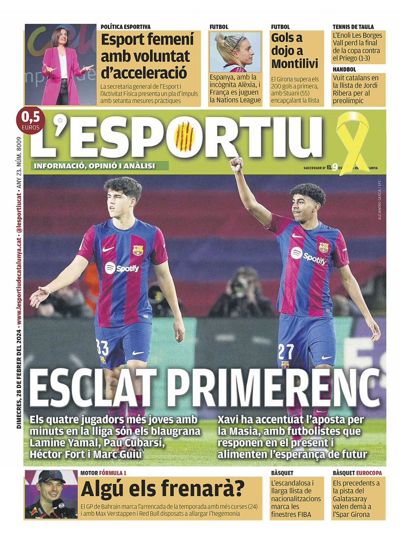 L'Esportiu - Front Page - 28/02/2024