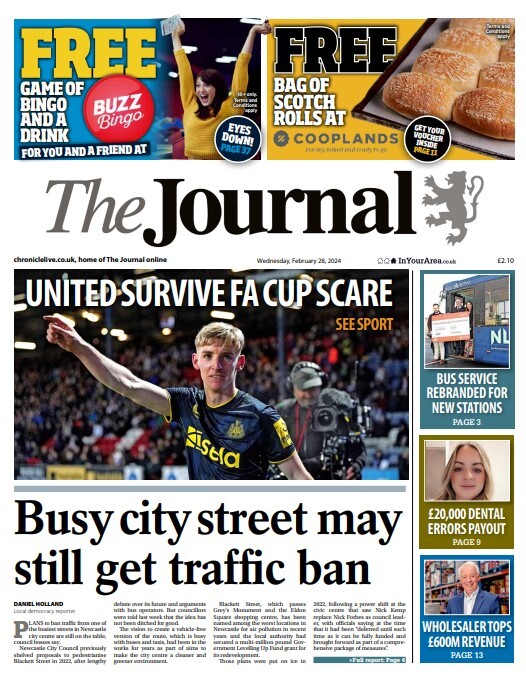 The Journal (Newcastle) - Front Page - 28/02/2024