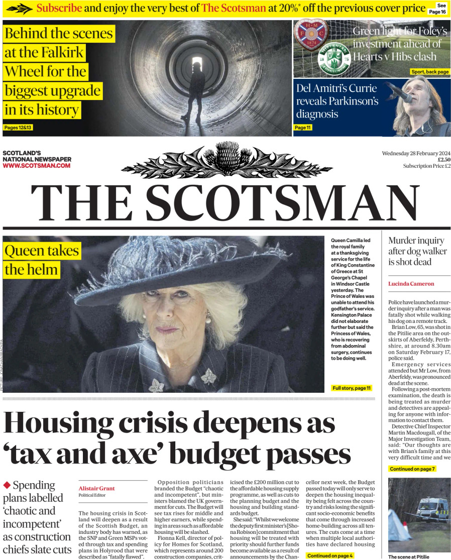The Scotsman - Front Page - 28/02/2024