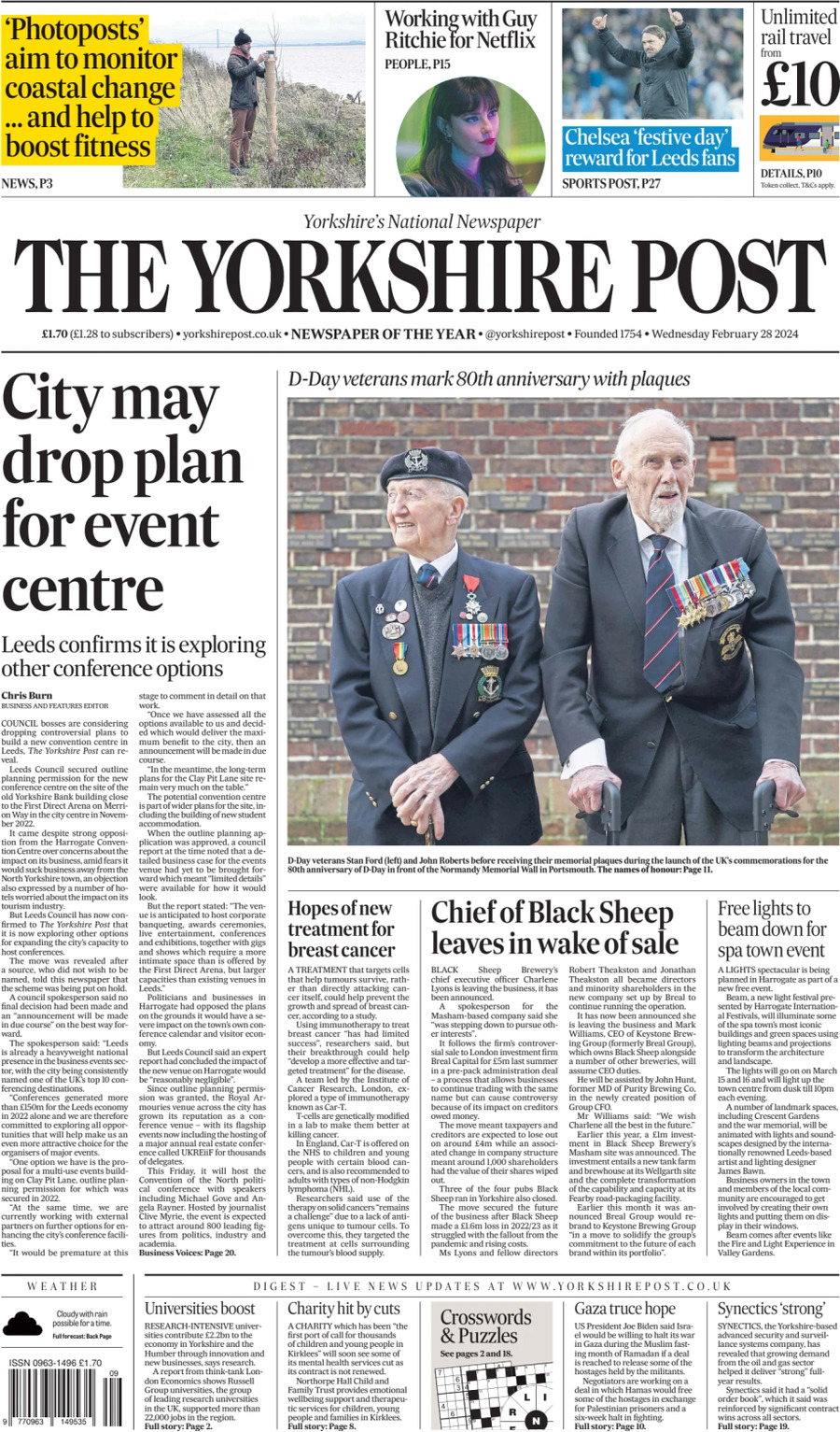 The Yorkshire Post - Front Page - 28/02/2024