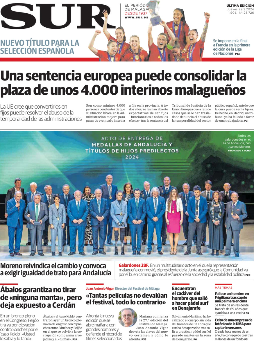 Diario Sur Today S Cover Front Pages
