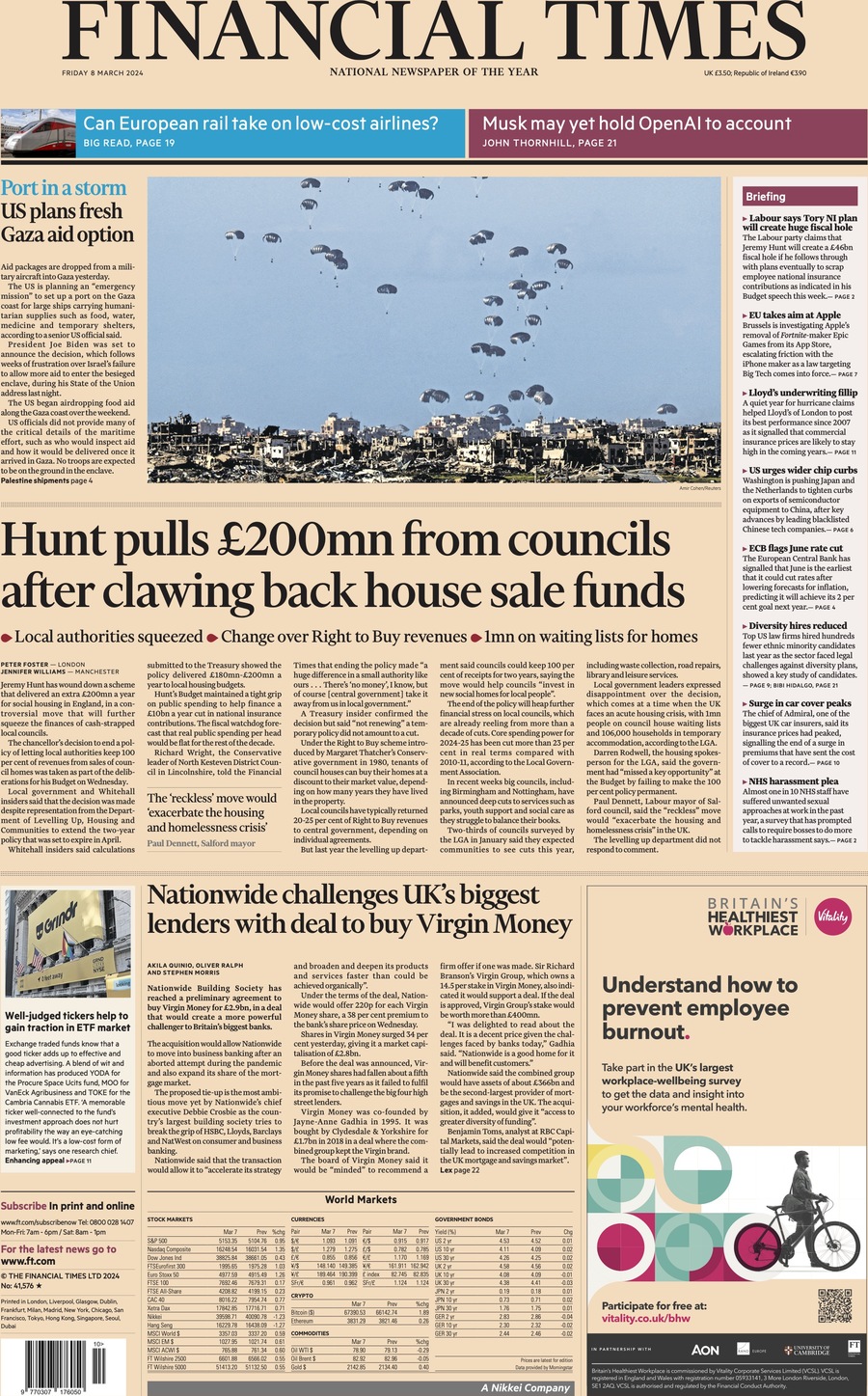 Financial Times - Front Page - 08/03/2024