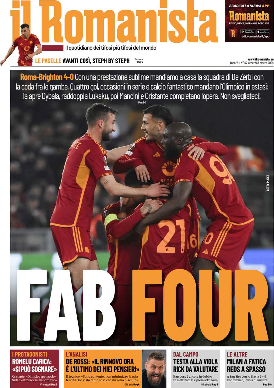 Newspaper Roma Il Romanista - Today's Cover | Front Pages