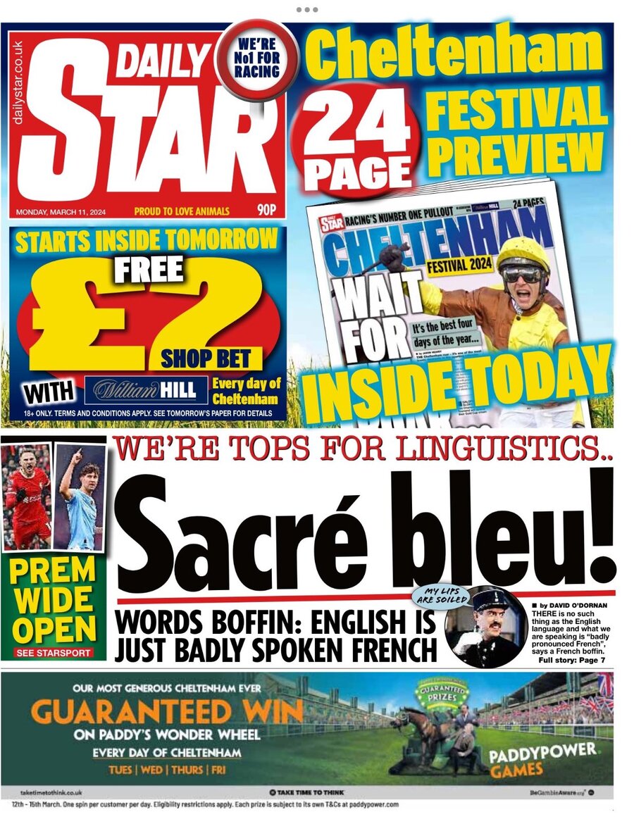 Daily Star - Front Page - 11/03/2024
