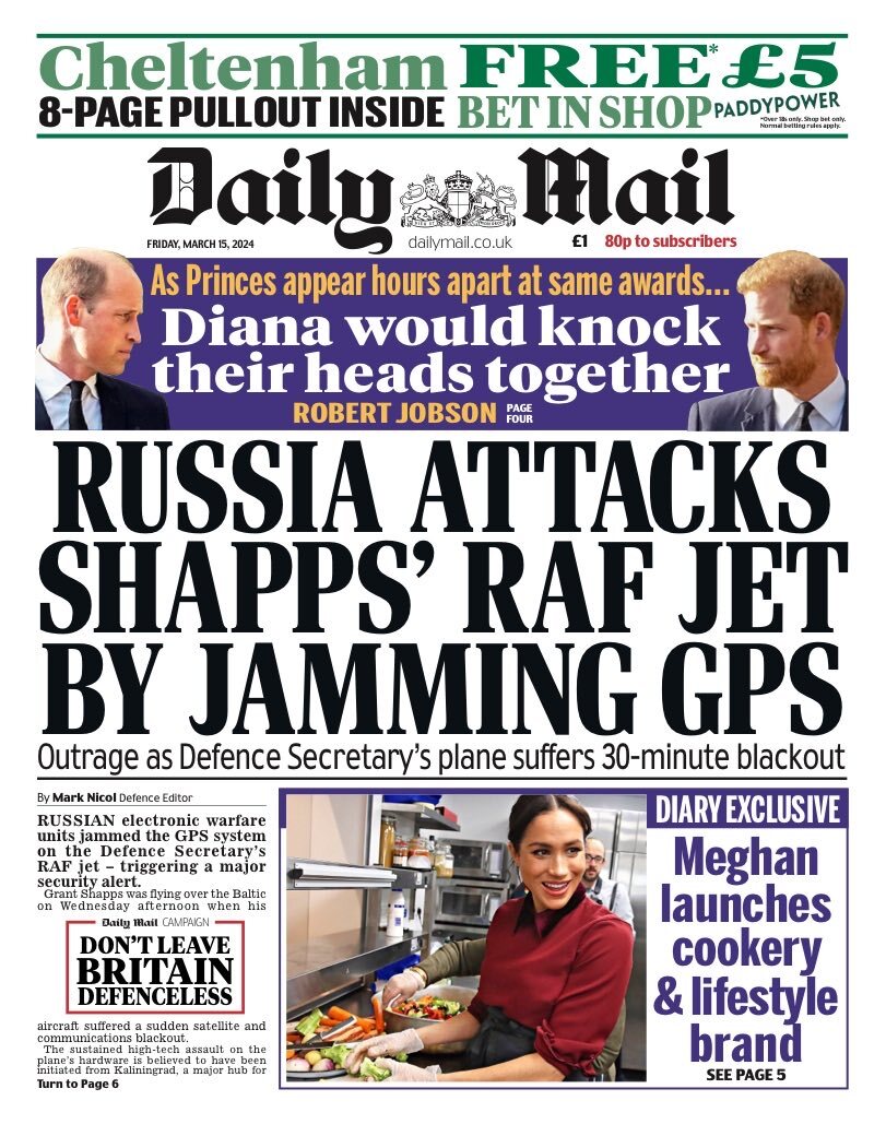 Daily Mail - Front Page - 15/03/2024