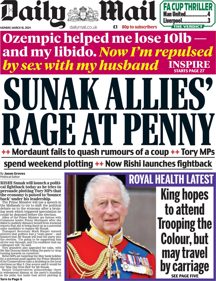 Daily Mail - Front Page - 03/18/2024