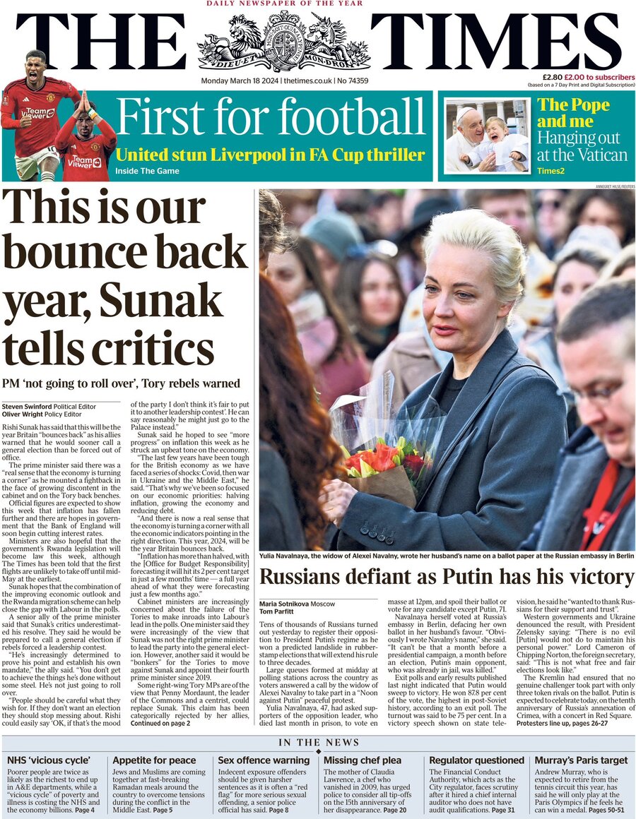 The Times - Front Page - 03/18/2024