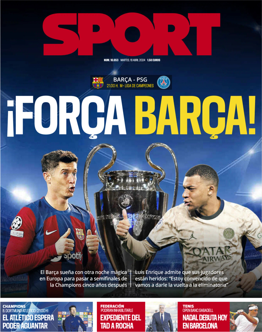 SPORT (Barcelona) - Front Page - 04/16/2024