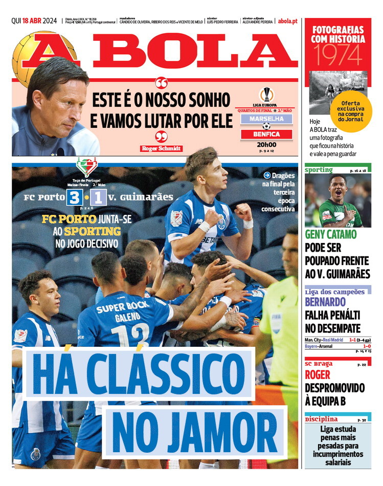 A Bola - Front Page - 04/18/2024