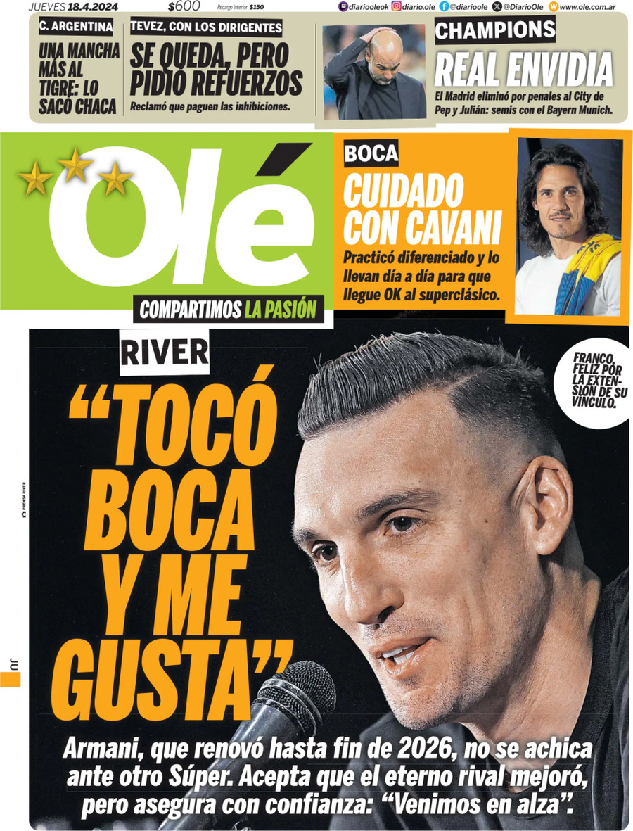 Olé - Front Page - 04/18/2024