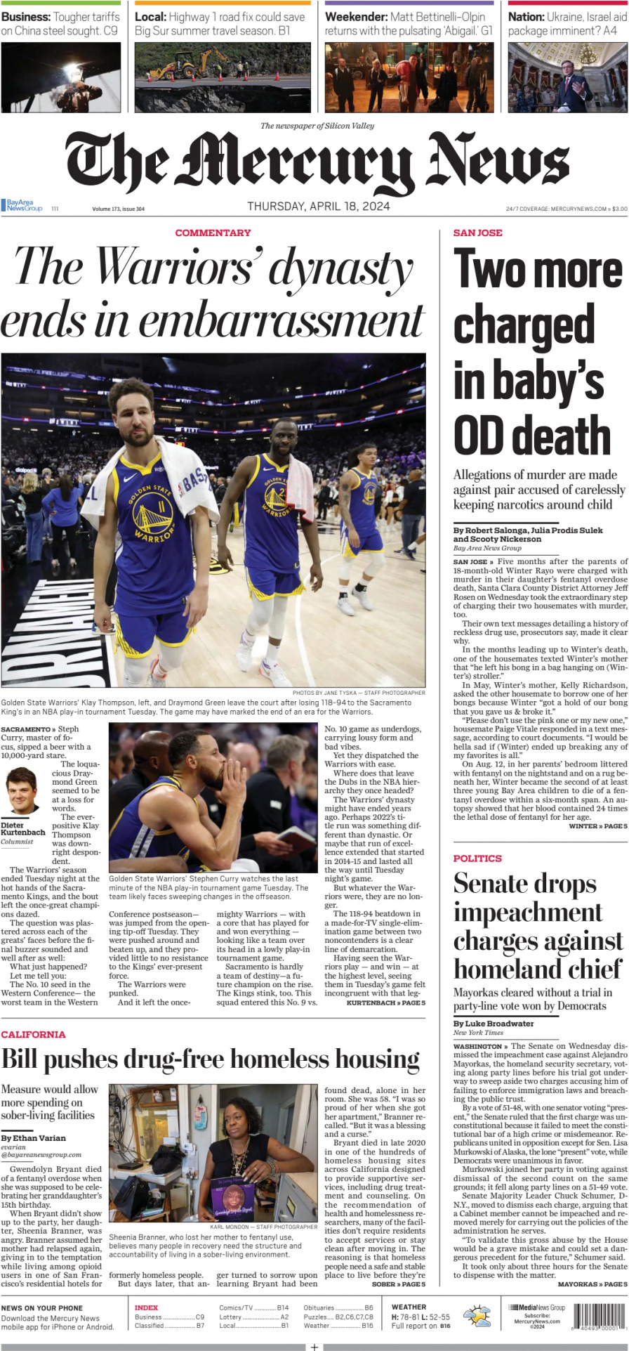 The Mercury News - Cover - 04/18/2024