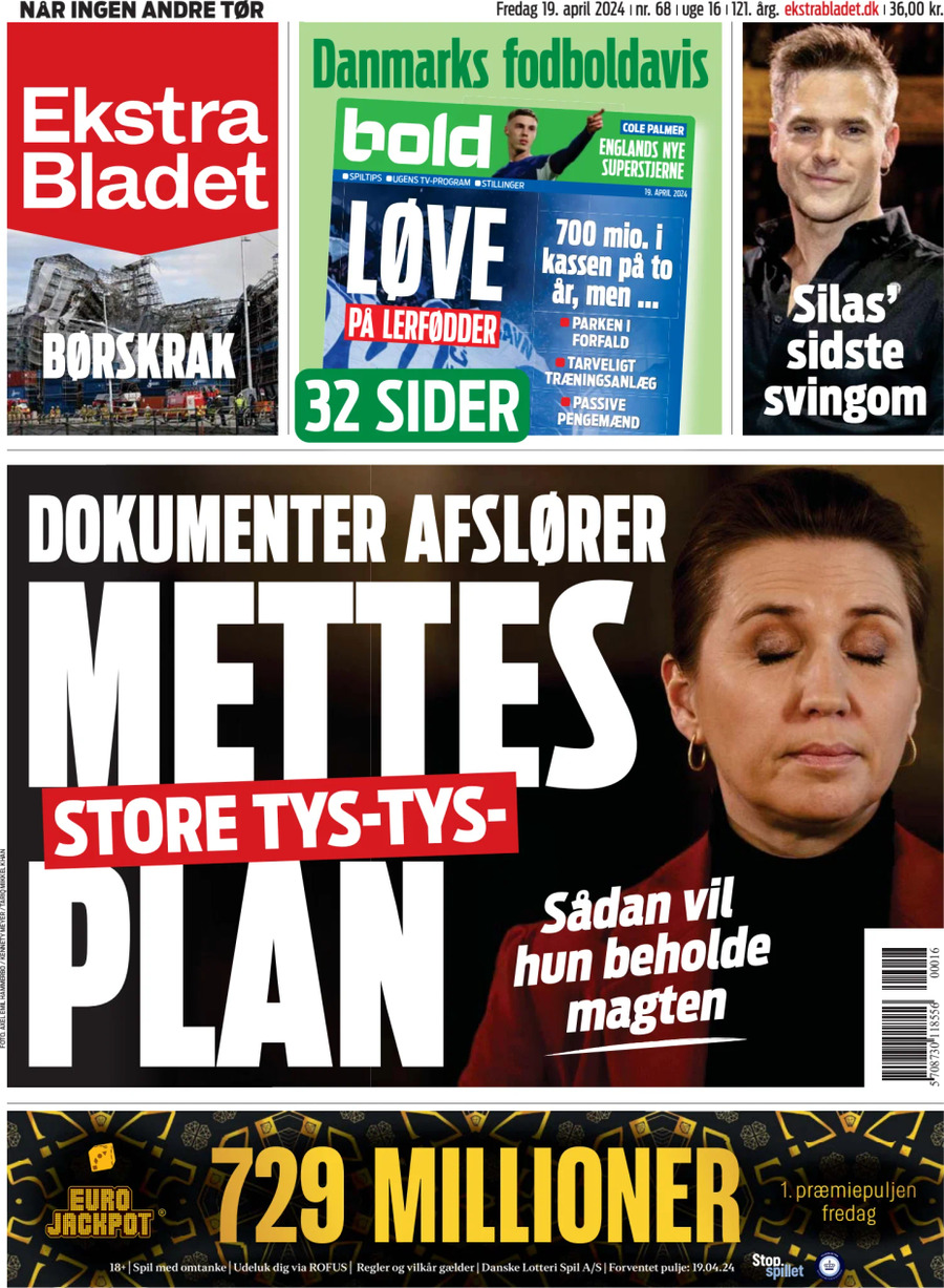 Ekstra Bladet - Front Page - 04/19/2024