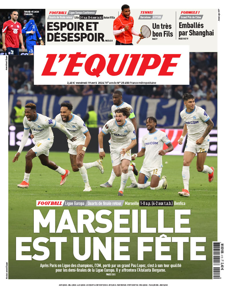 L'Equipe - Front Page - 04/19/2024