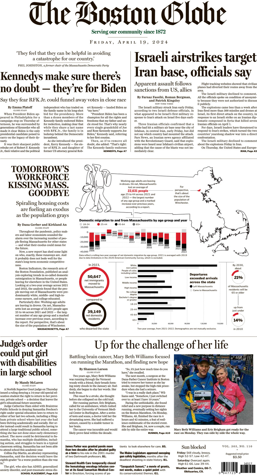 The Boston Globe - Cover - 04/19/2024