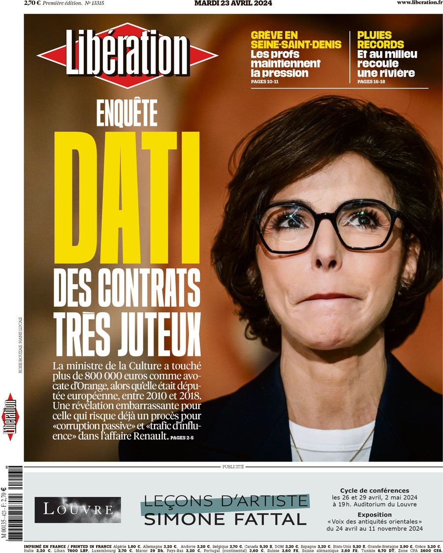 Libération - Front Page - 04/23/2024