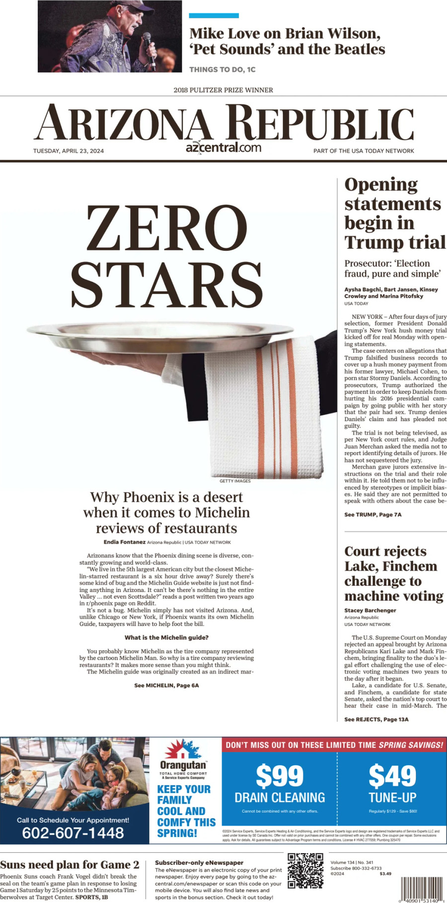 The Arizona Republic - Cover - 04/23/2024