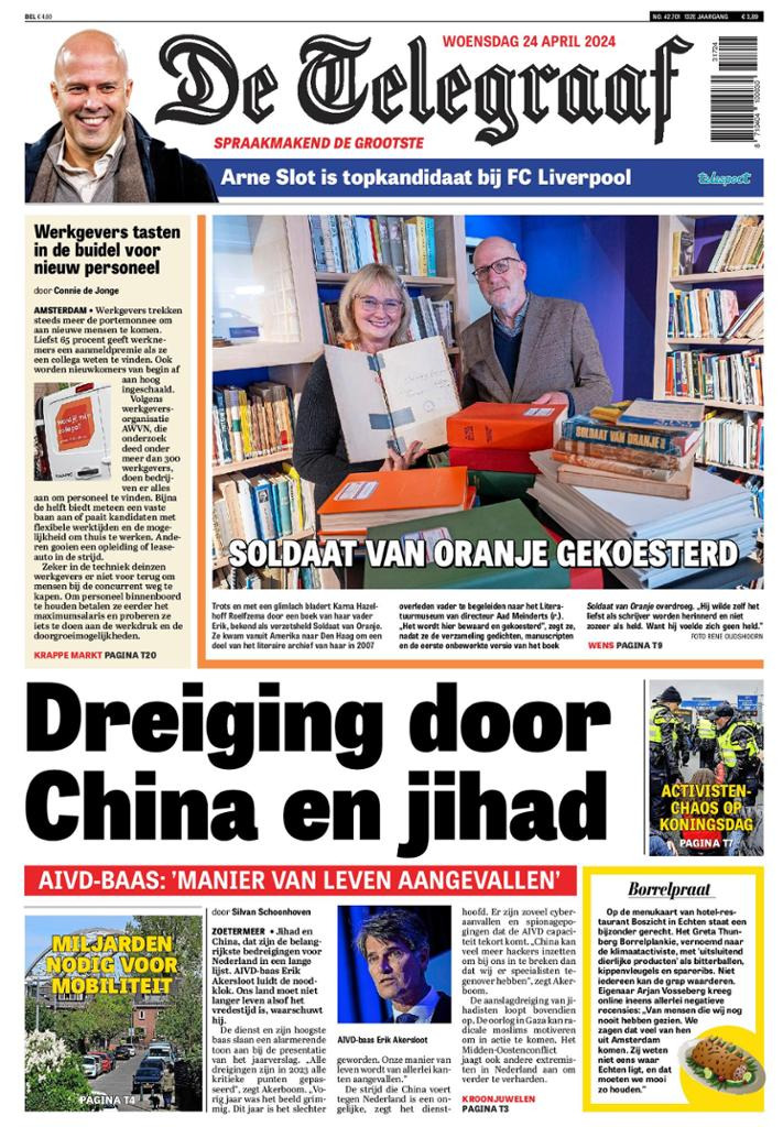 De Telegraaf - Front Page - 04/24/2024