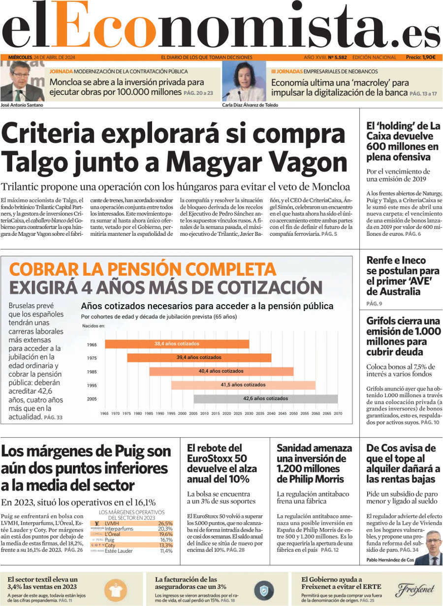 El Economista - Front Page - 04/24/2024