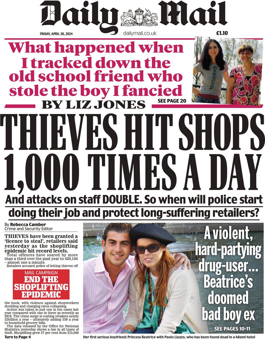 Daily Mail - Front Page - 04/26/2024