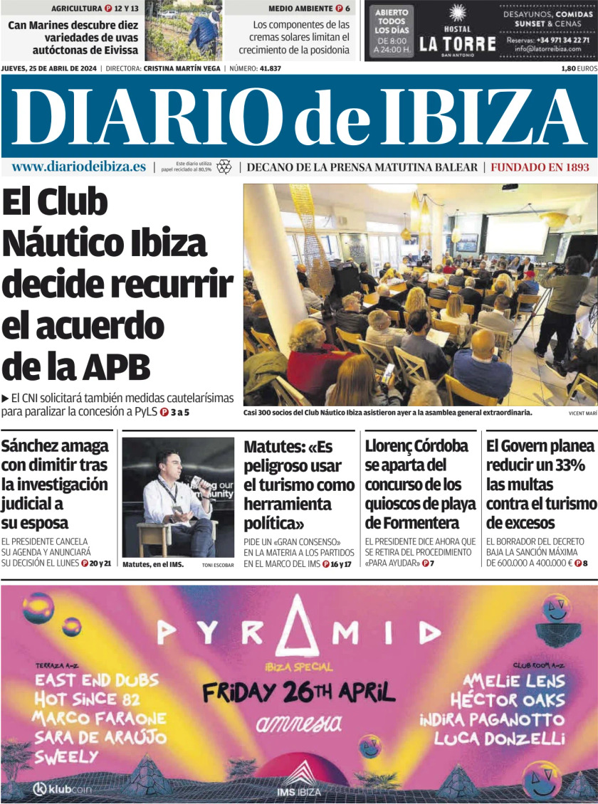 Diario de Ibiza - Front Page - 04/25/2024