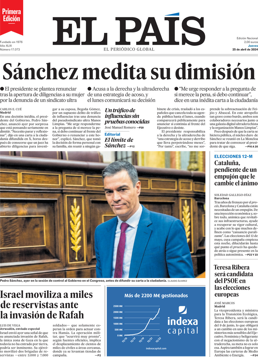 El País - Front Page - 04/25/2024
