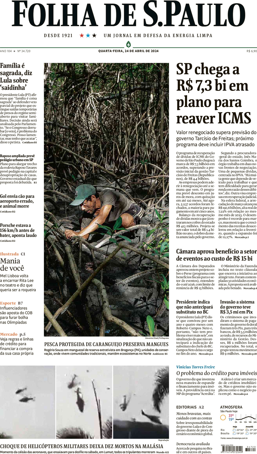Folha de S.Paulo - Front Page - 04/25/2024