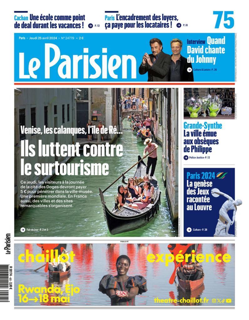 Le Parisien - Front Page - 04/25/2024
