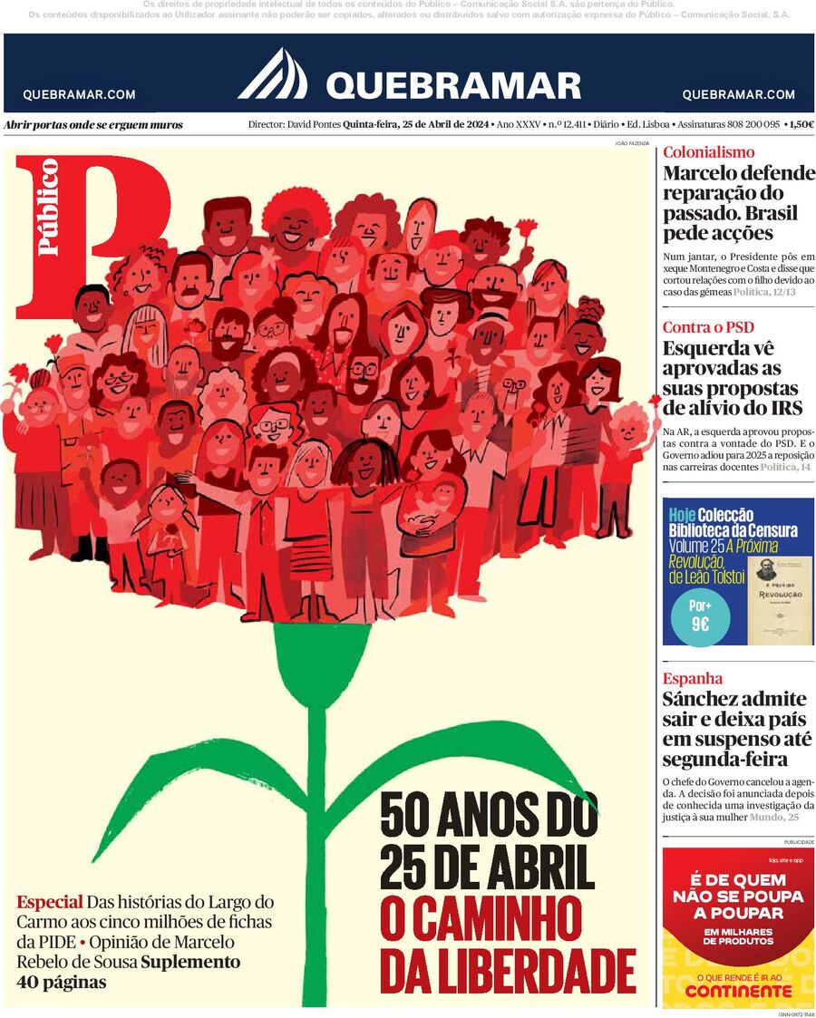 Público - Front Page - 04/25/2024