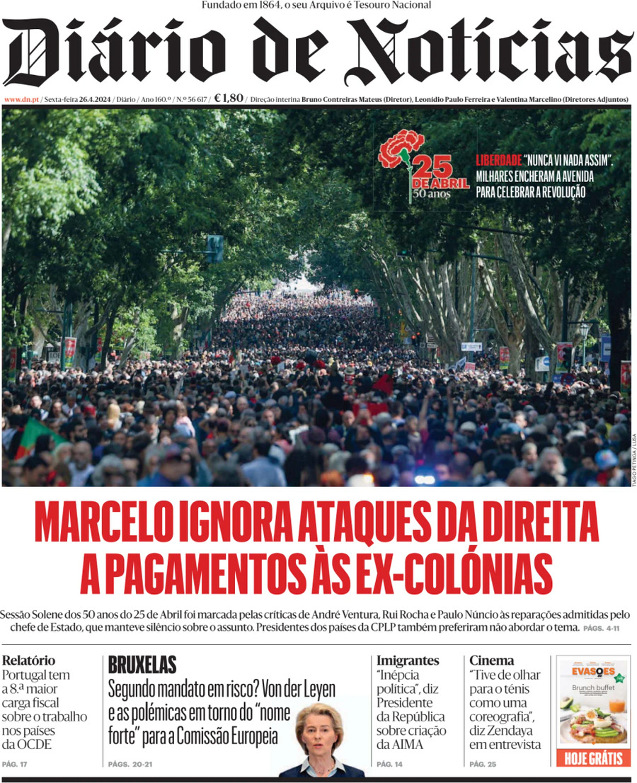 Diário de Notícias - Front Page - 04/26/2024