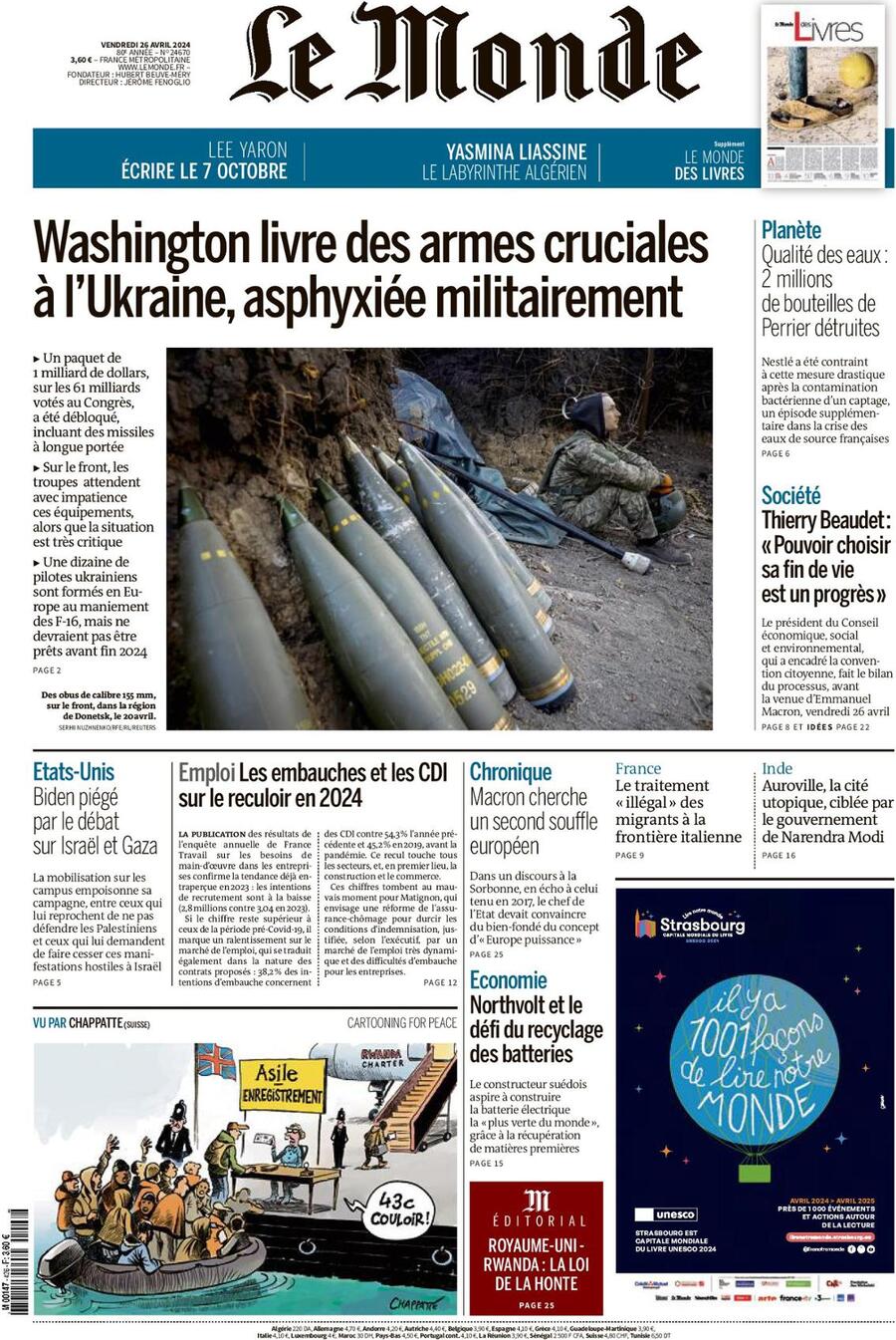 Le Monde - Front Page - 04/26/2024