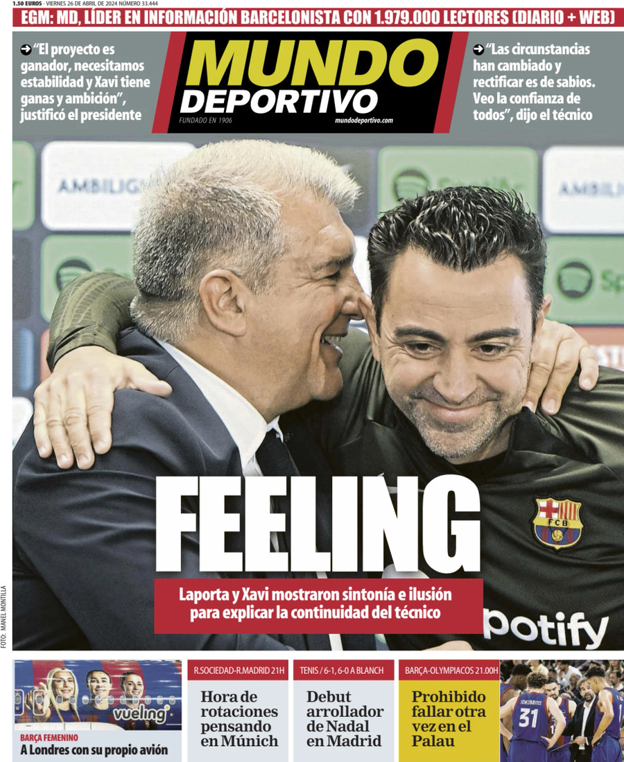 Mundo Deportivo - Front Page - 04/26/2024