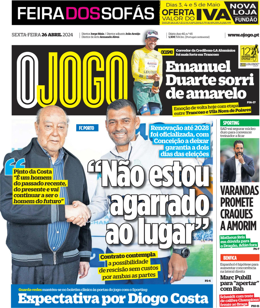 O Jogo - Front Page - 04/26/2024