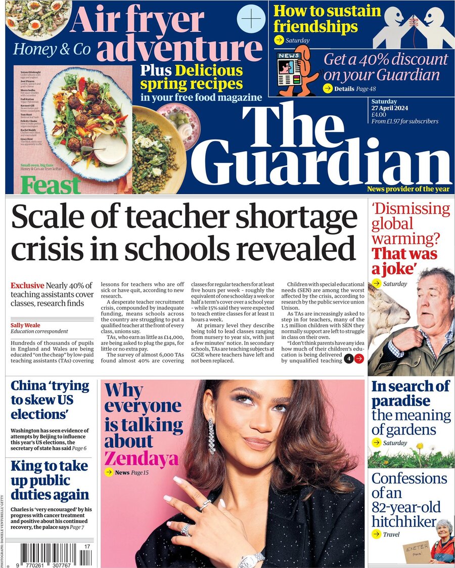 The Guardian - Front Page - 04/27/2024