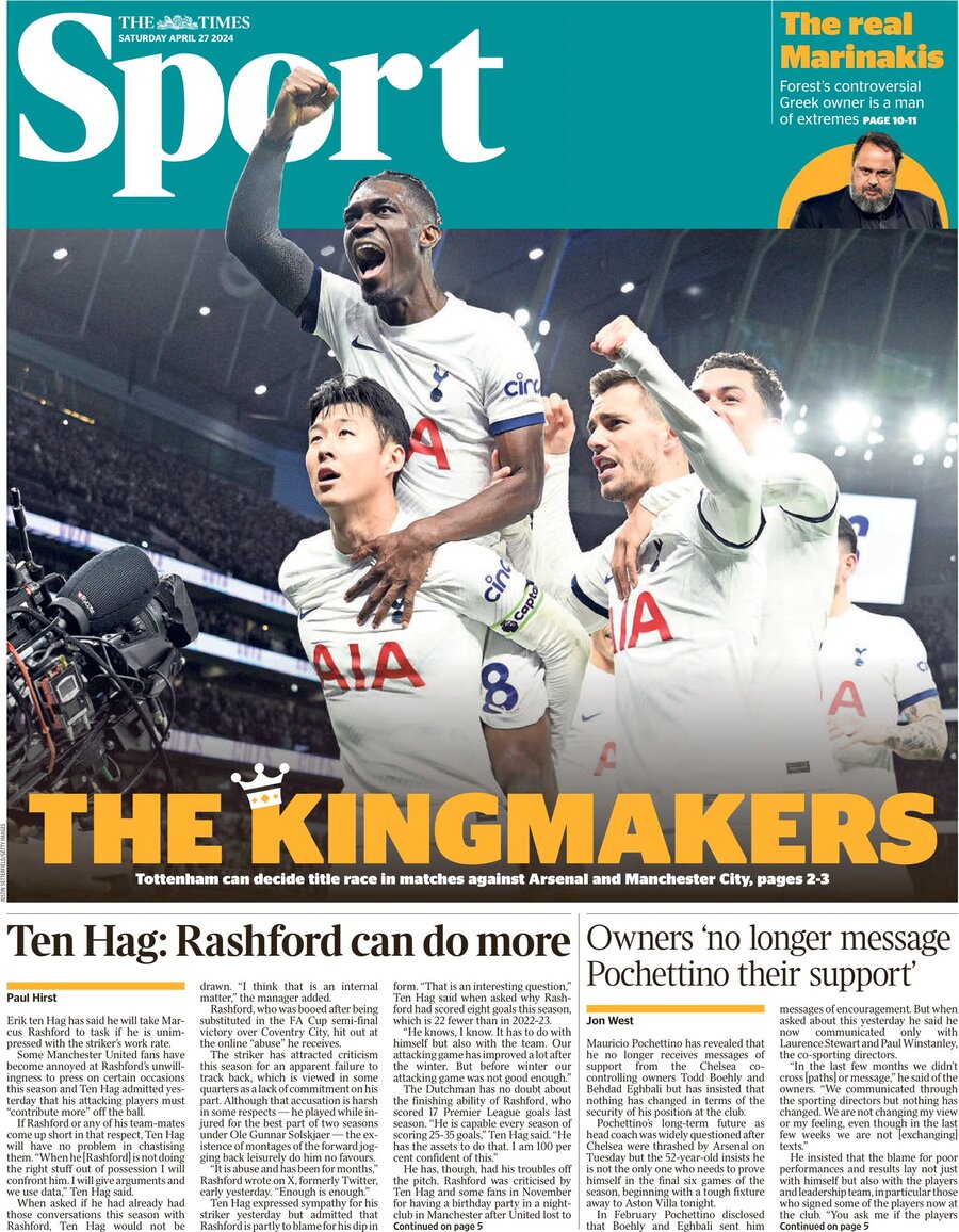 The Times SPORT - Front Page - 04/27/2024