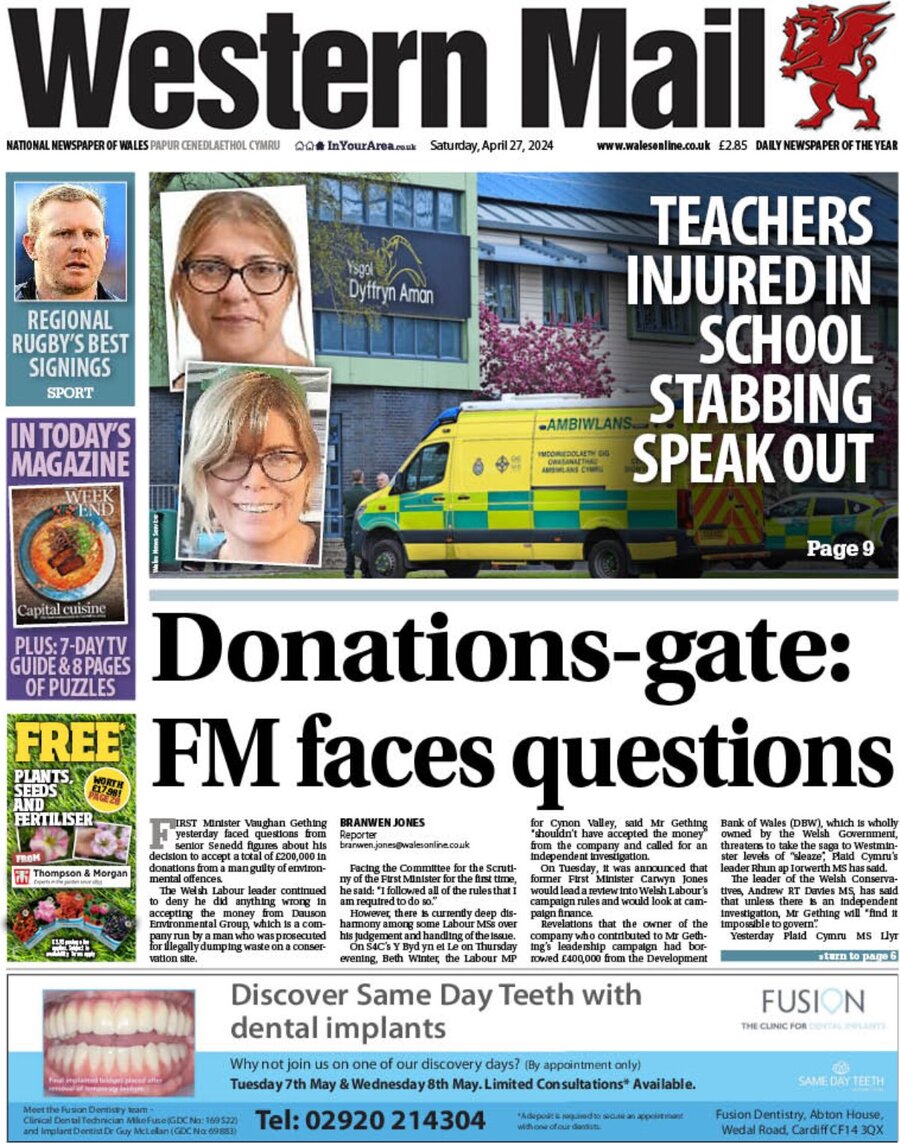Western Mail (Wales) - Front Page - 04/27/2024