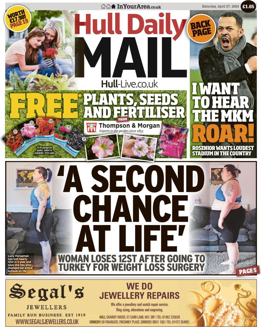 Hull Daily Mail - Front Page - 04/27/2024