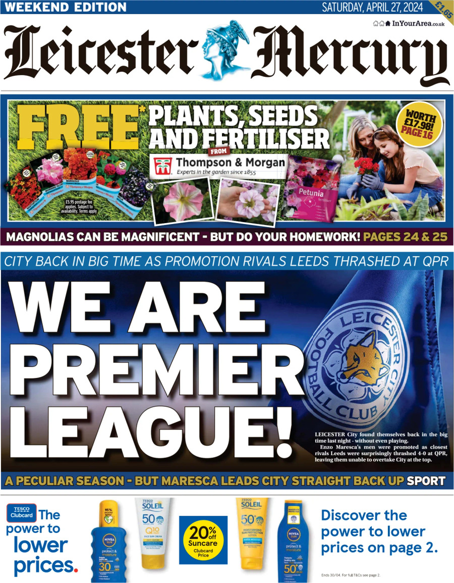 Leicester Mercury - Front Page - 04/27/2024