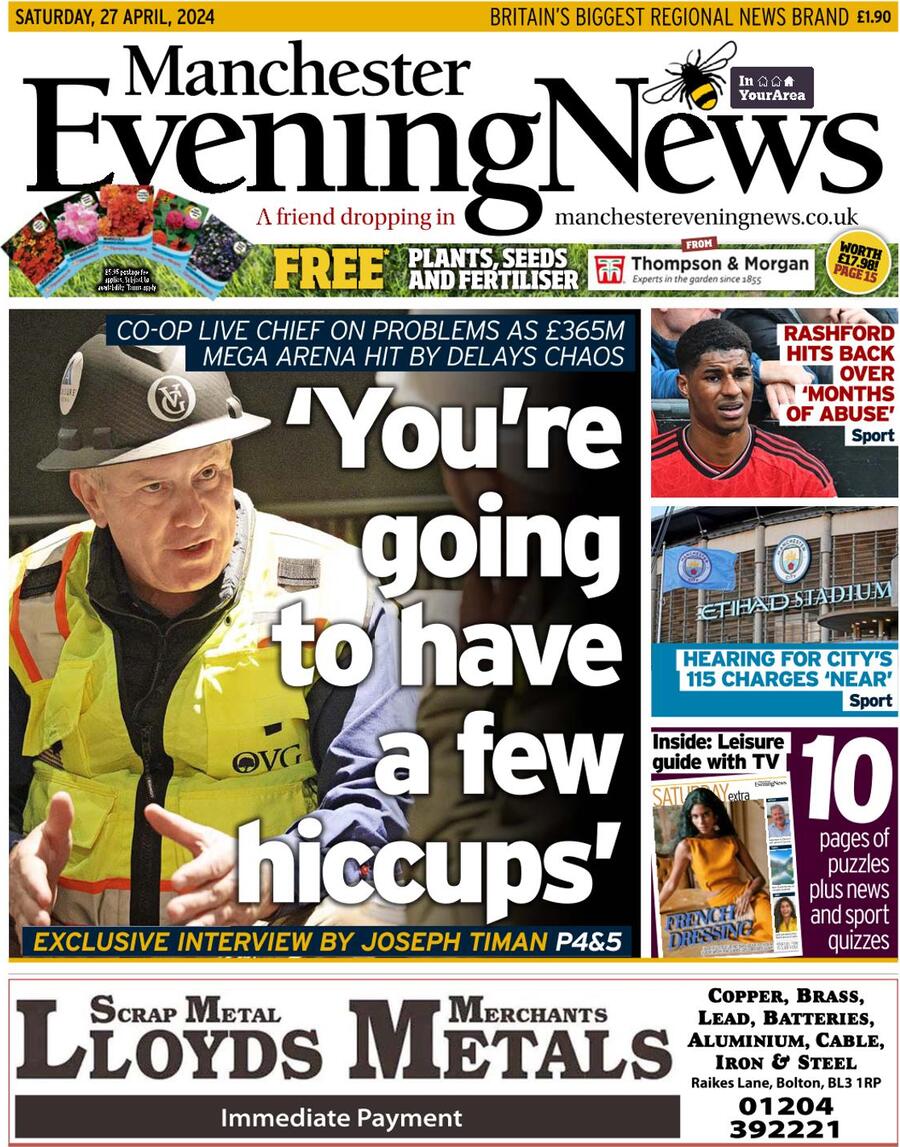 Manchester Evening News - Front Page - 04/27/2024