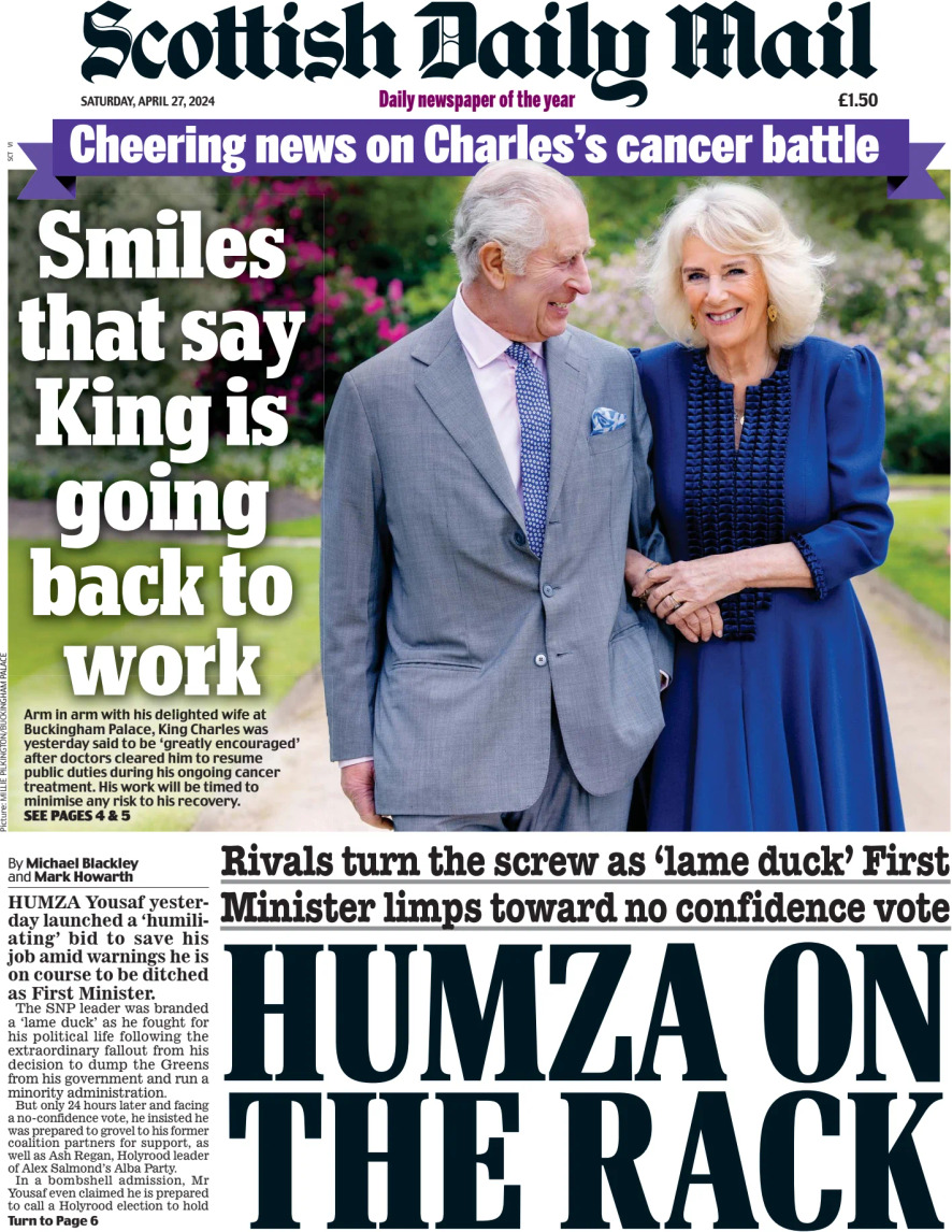 Scottish Daily Mail - Front Page - 04/27/2024